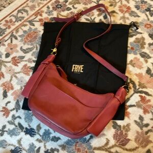 Frye Maroon Leather Shoulder/Crossbody Bag with Gold-Tone Hardware NWT!!